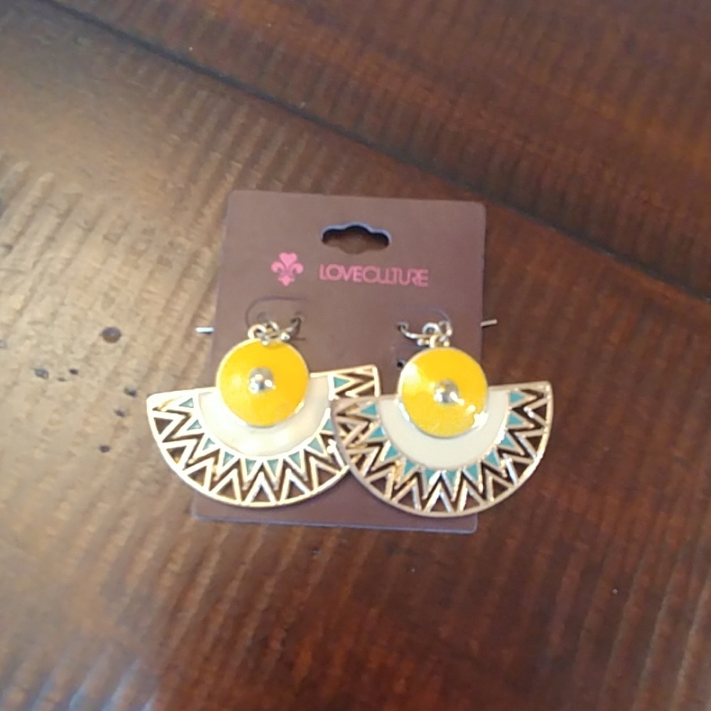 LOVE CULTURE Art Deco/Aztec Enamel Earrings